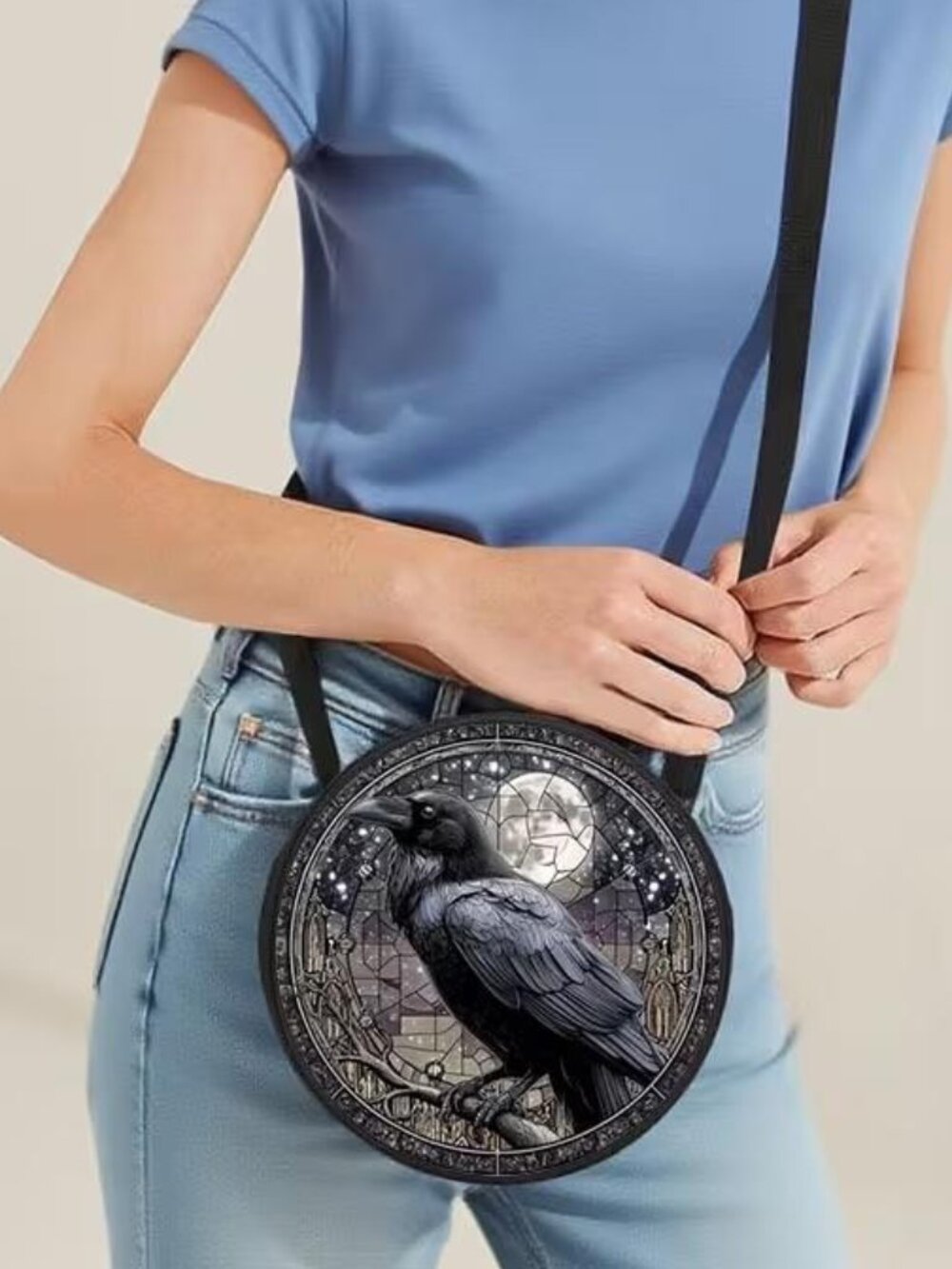 STAINED GLASS CROW BAG - Picture 3 of 4